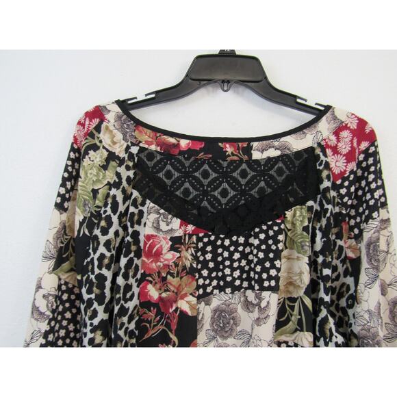 Hope Springs Women's Blouse Top Size XXL Long Sleeve Animal & Floral Print - Picture 6 of 7